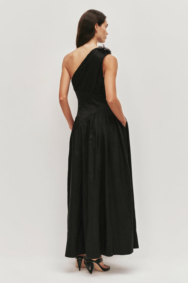 Aje Demi Midi Dress in Black