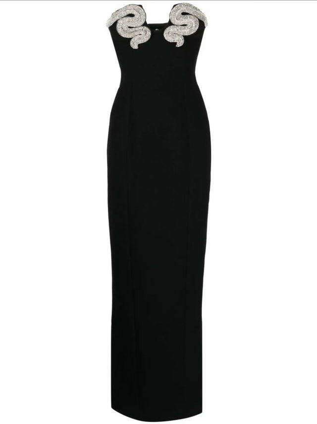 Rachel Gilbert Lukas Gown Black Silver Size 2/AU10