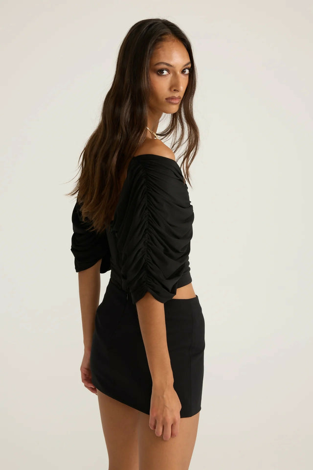 Ance Gria Neve Mini Skirt & Top Black