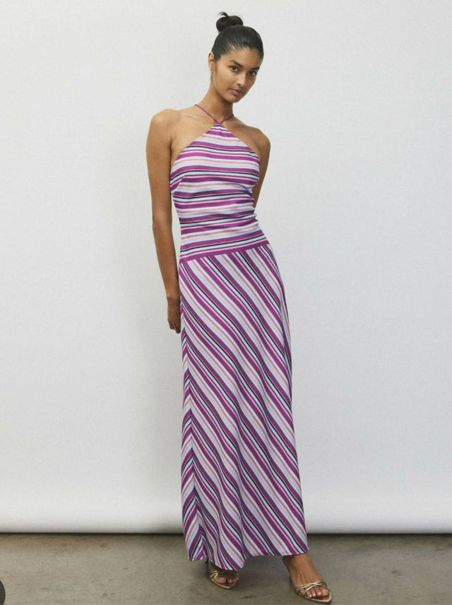 With Harper Lu Halter Maxi Purple Size 8