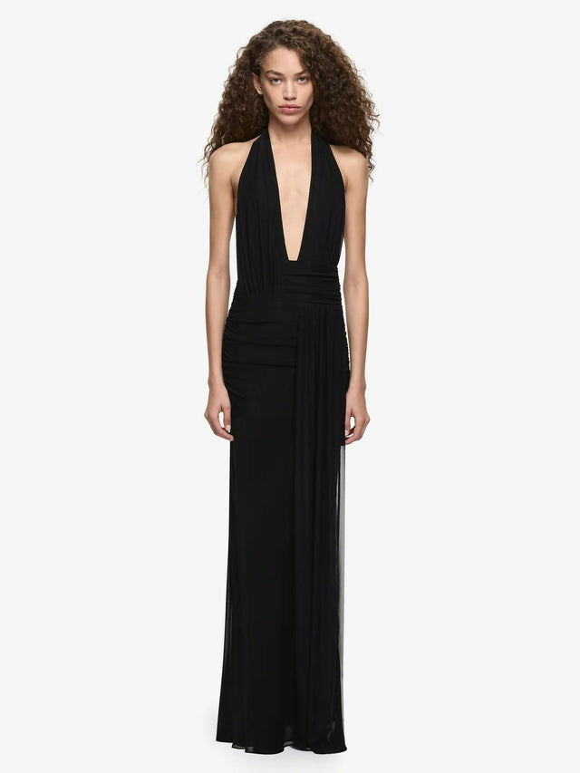Bec & Bridge Cassie Drape Maxi Dress - Black