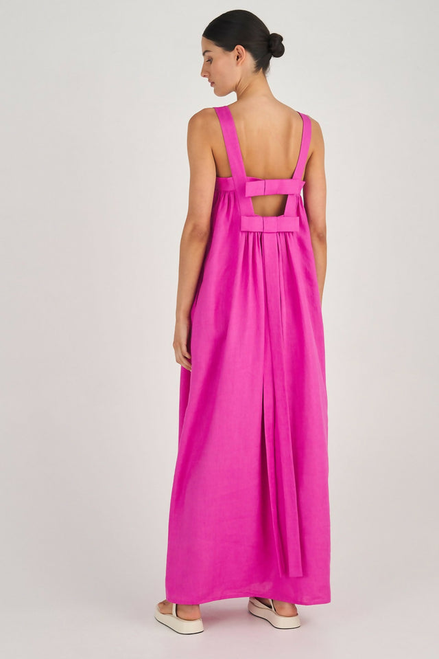 Oroton Bow Detail Sundress Fuchsia Pink