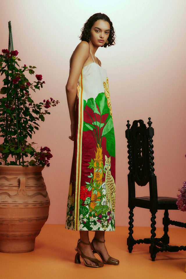 Alemais Tiger Slip Midi Dress