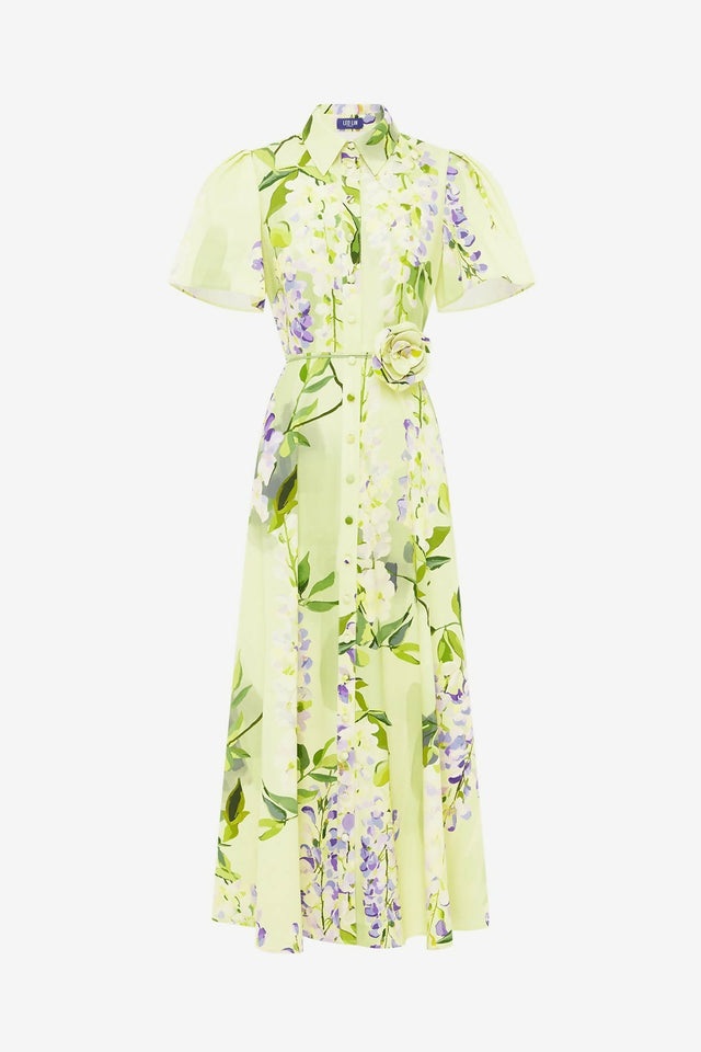 Leo Lin Bianca Short Sleeve Midi Dress - Wisteria Print