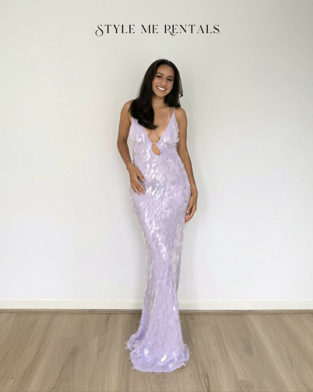 Misha Sapphire Sequin Maxi Dress Lilac