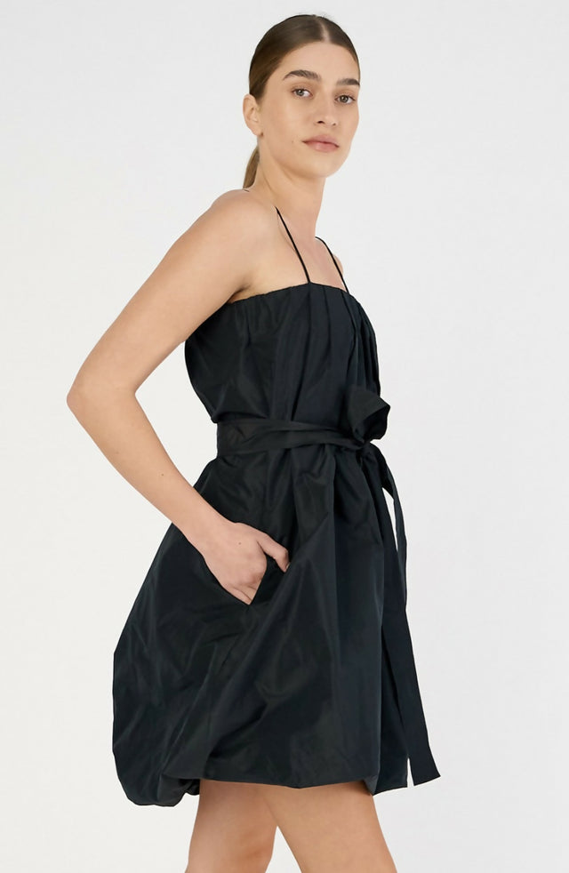 OROTON Taffeta Bubble Mini Dress Black