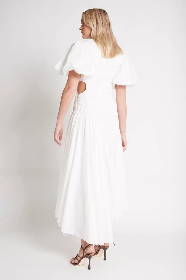 AJE Siren Midi Dress White