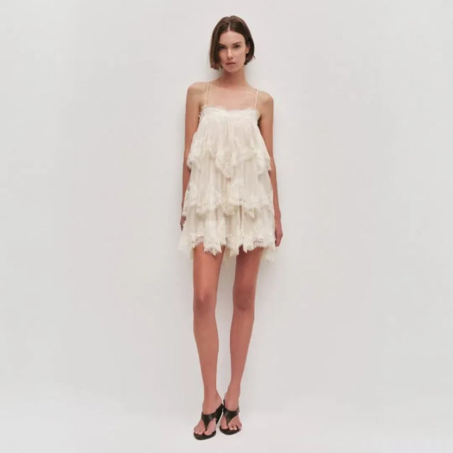 Aje Ophelia Lace Mini in Lemon