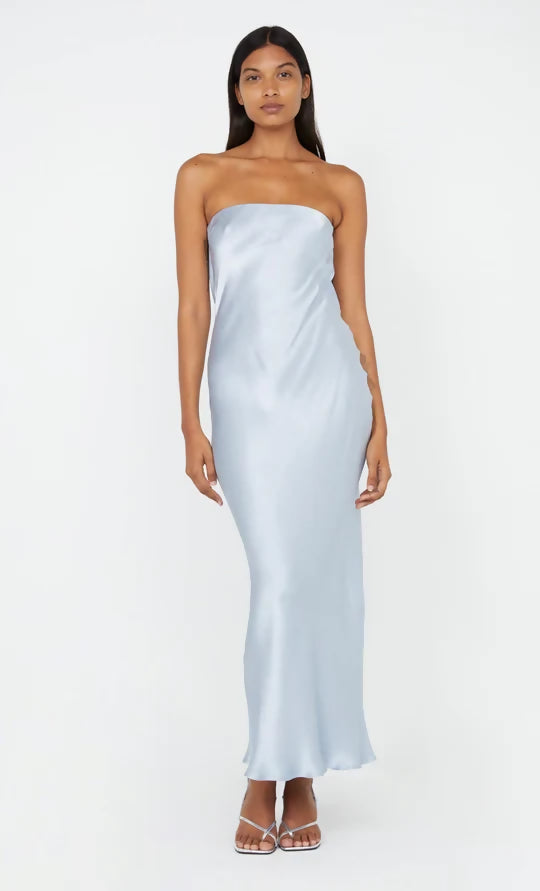 Bec and Bridge Moon Dance Strapless Maxi Dress Dusty Blue