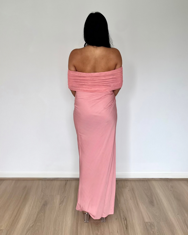 Benni Nico Off Shoulder Maxi Dress Candyfloss