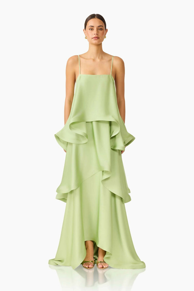 Elliatt Tilly Tiered Maxi Dress in Sage Green