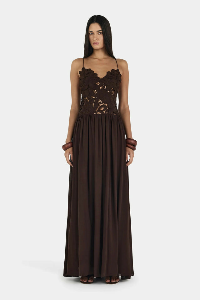 Hansel and Gretel Stephanie Maxi Dress Cedar Brown Size 8