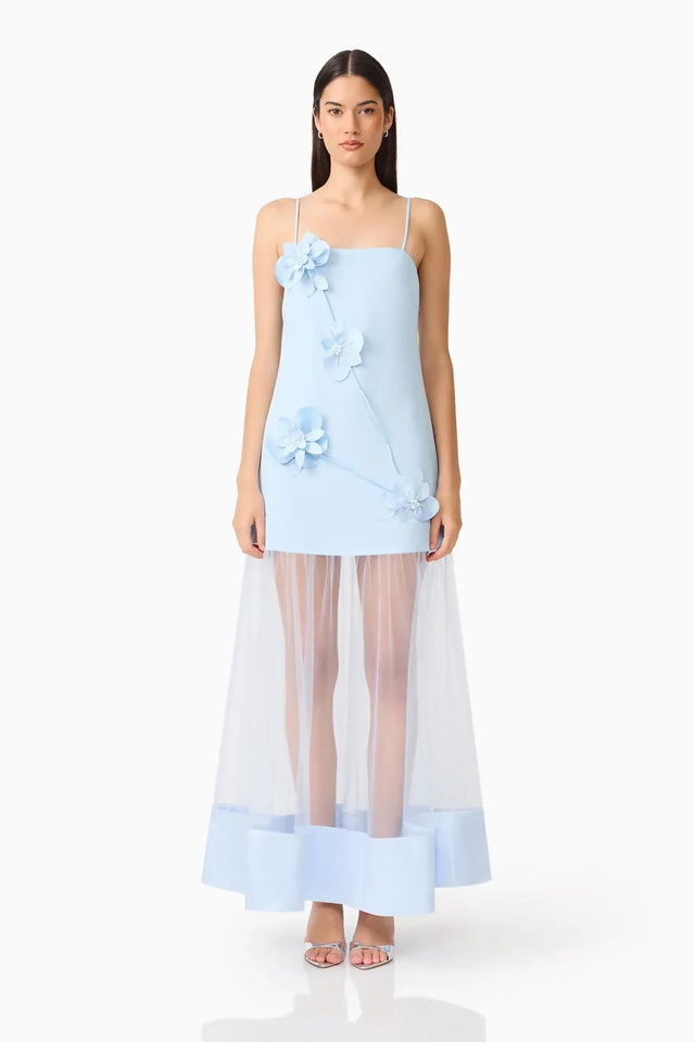 Elliatt Reina Applique Gown in Sky Blue