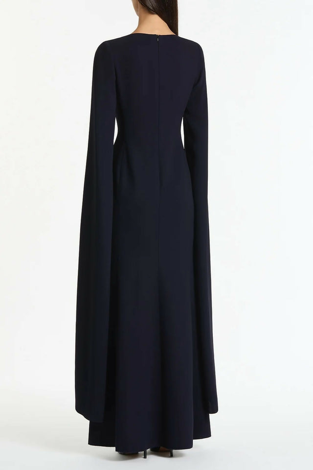 Carla Zampatti Navy Crepe Celebration Sleeve Gown