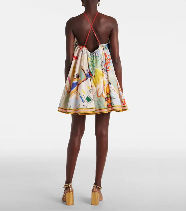 Alemais La Charrasca Halter Mini Dress Multi