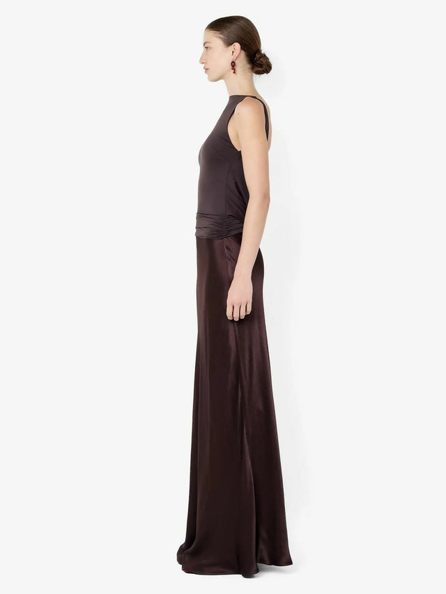 Bec & Bridge Mirabelle Cowl Neck Maxi Dress in Dark Chocolate