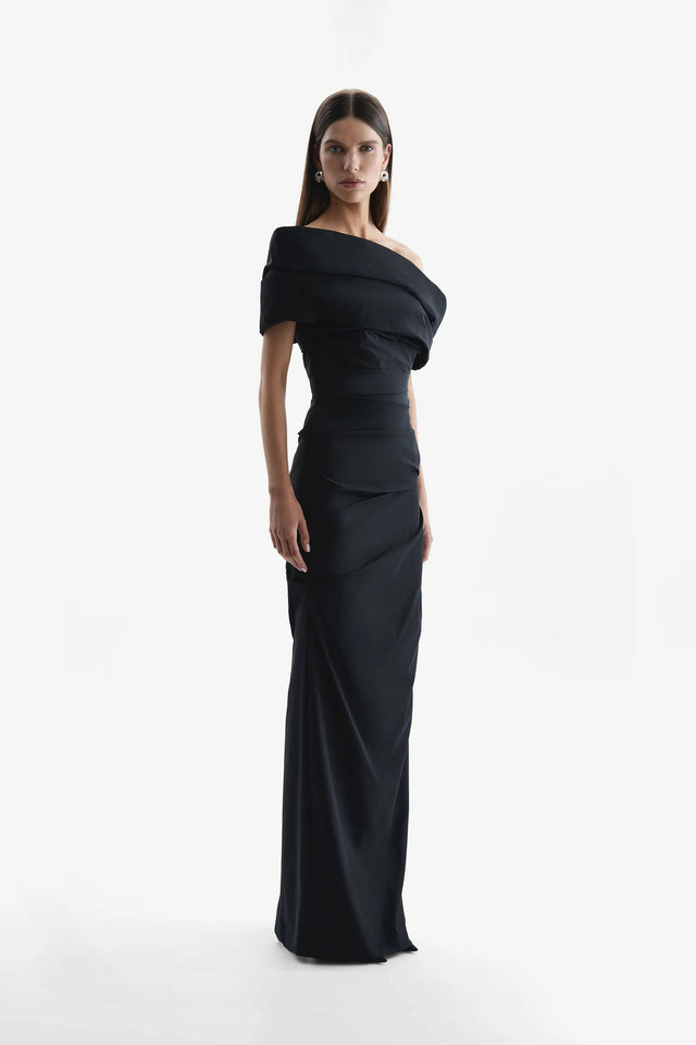 Rachel Gilbert Monique Gown Maxi Dress in Black