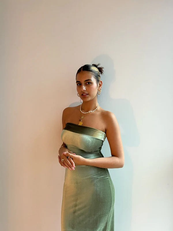 7th & York Olive Camryn Maxi Dress - 6 / Green - Dresses