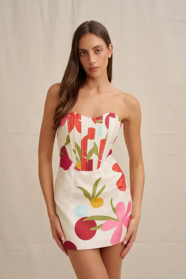 By Johnny Tropicana Corset Mini Dress