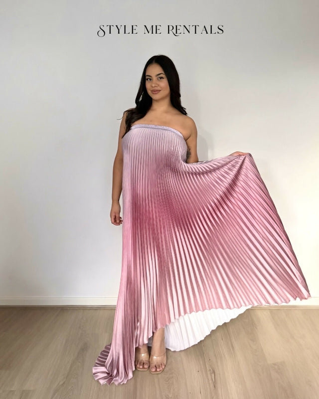 L'idee Bisous Strapless Gown Mauve Ombre