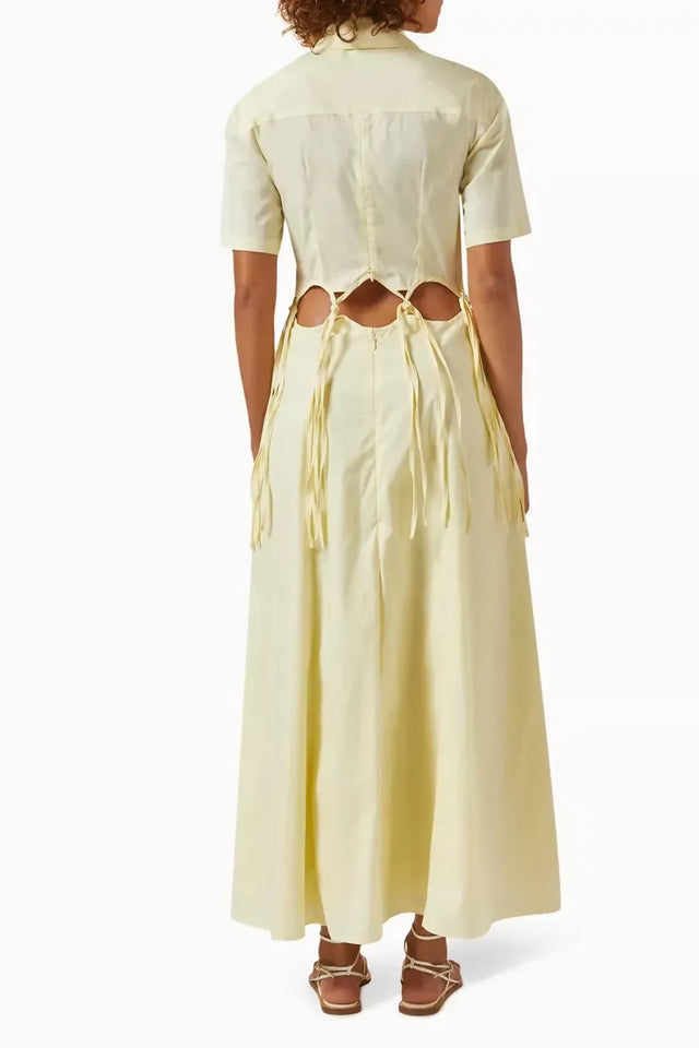 Anna Quan Ondine Cut Out Maxi Dress Sorbet Lemon Yellow