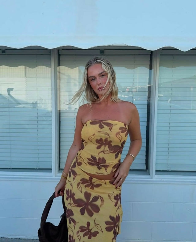 Benni Bindi Maxi Dress In Butter Floral