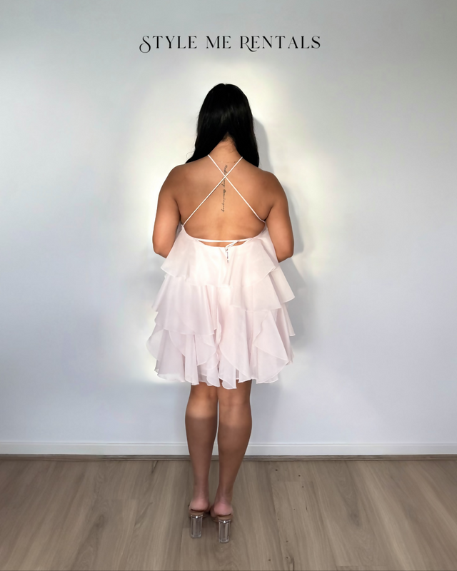 Aje Pandorea Layered Mini Dress Pastel Pink