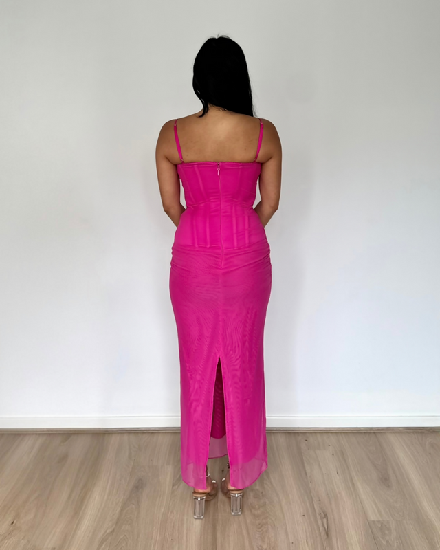 House of CB Oliviera Nalini Maxi Dress Fuchsia