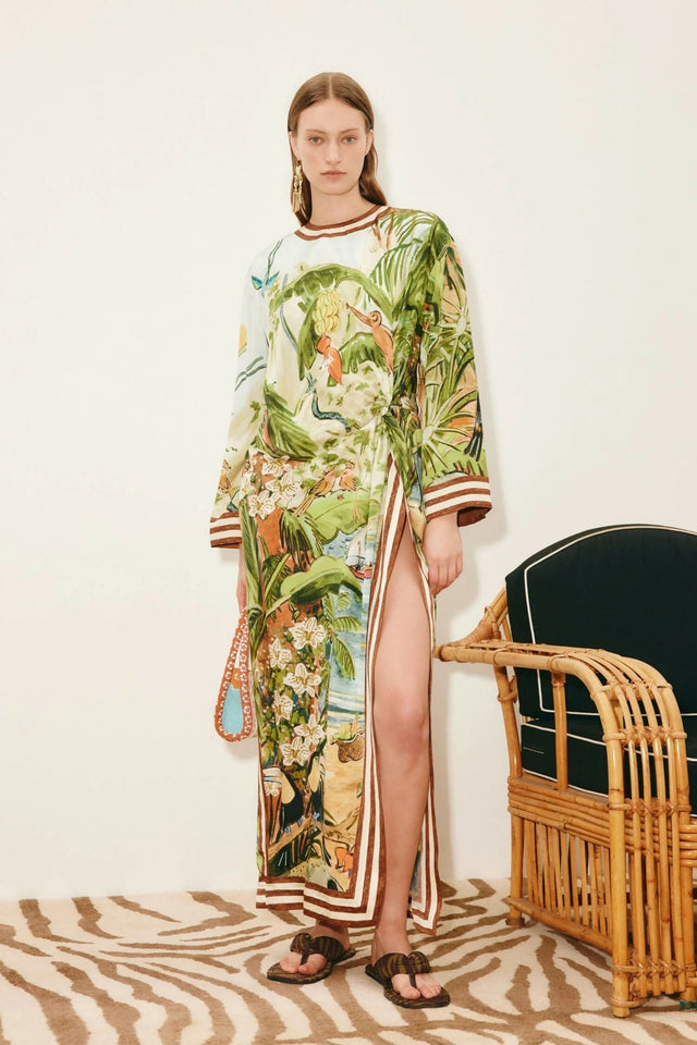 Alemais Toucan Tango Silk Midi Dress