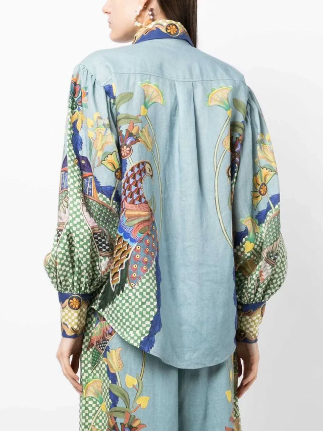 Alemais Gilly Shirt & Pant Set Misty Blue
