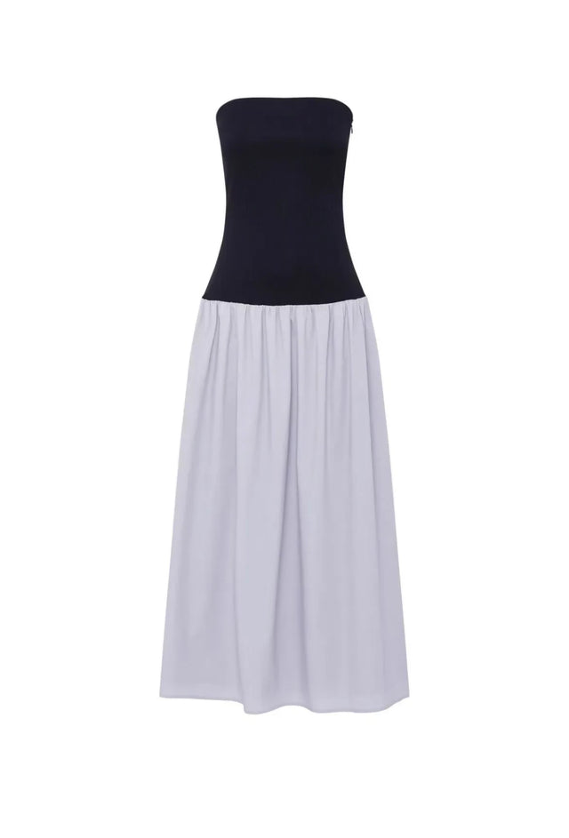 Anna Quan Amyra Strapless Midi Dress Grey Dove