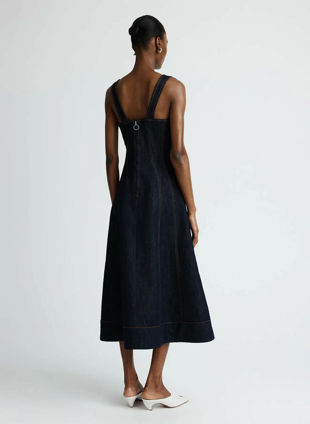 ANNA QUAN Justice Dress Dark Indigo Denim Size 8