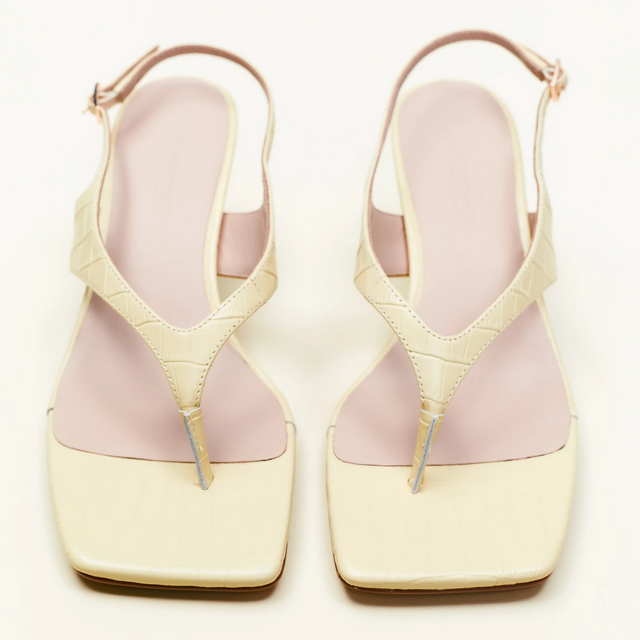 Lana Wilkinson Christina Sandal - Butter Croc Embossed Leather