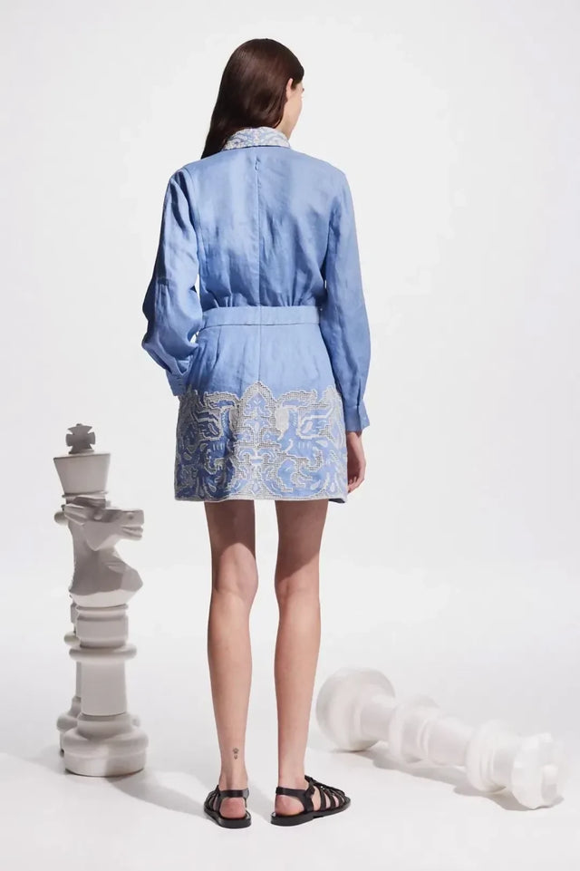 Alemais Arion Mini Dress Cornflower Blue