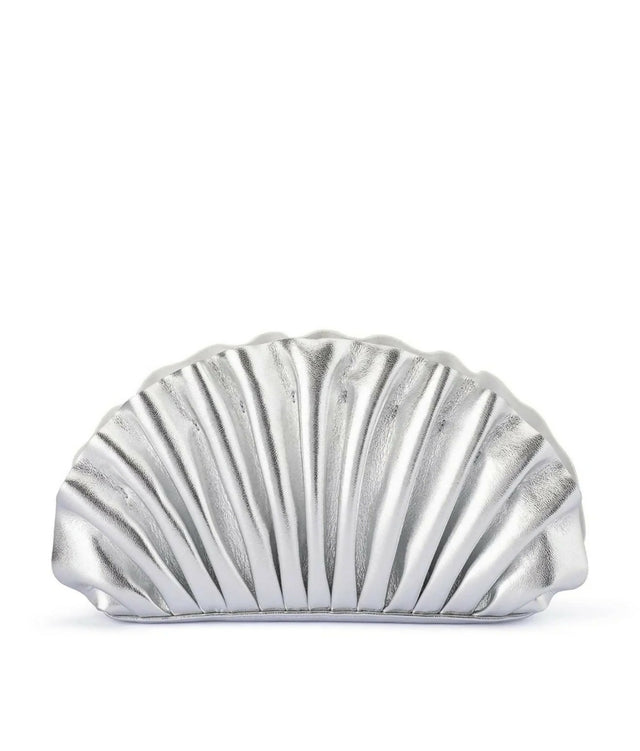 Olga Berg Hollie Pleated Clutch Silver