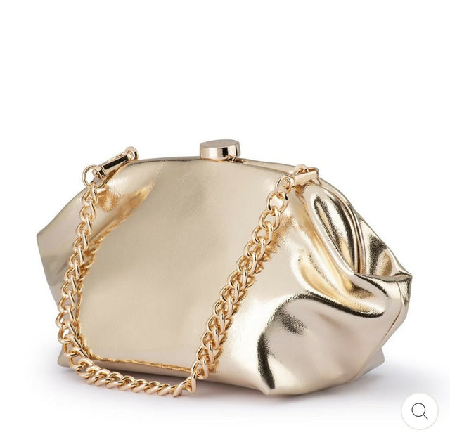 Olga Berg The Tally Metallic Clutch