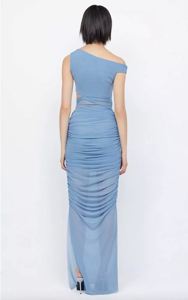 Bec and Bridge Whorl Asym Maxi Dress Meridian Blue