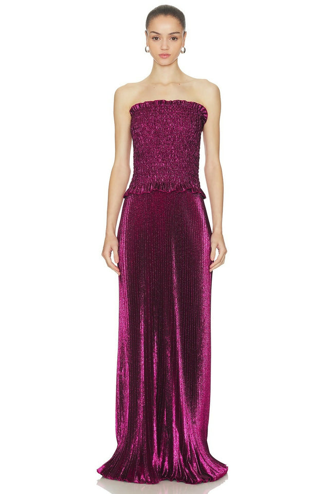 L'IDEE Maya Gown Dress Sangria Glitter