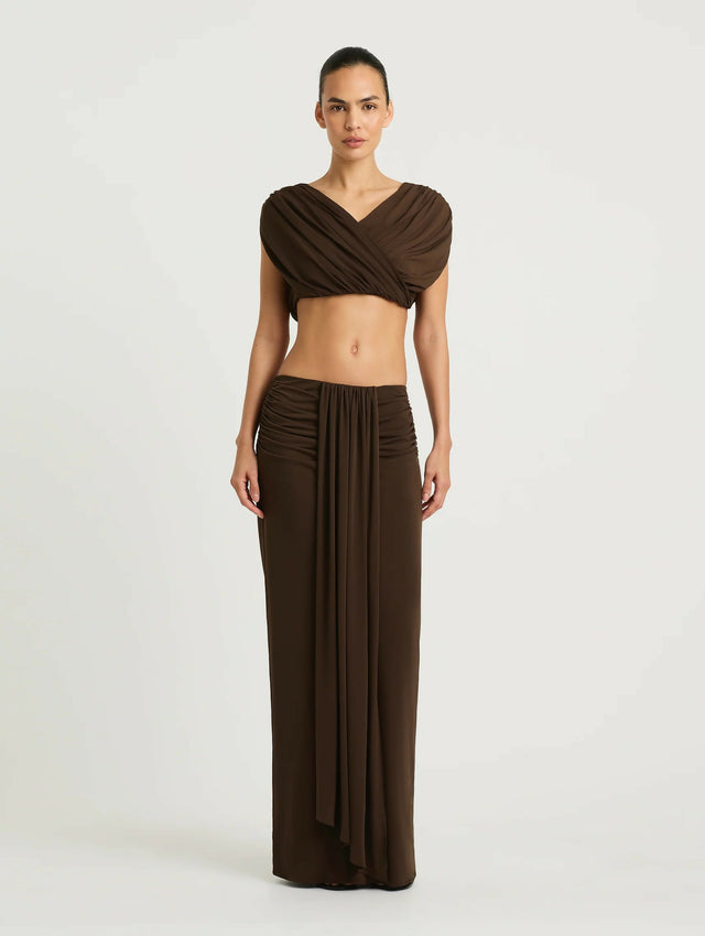BENNI Celia Top and Maxi Skirt Chocolate