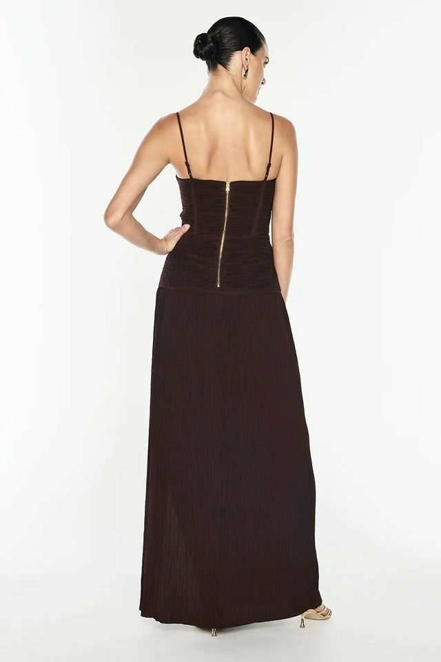 Manning Cartell Double Pleat Gown Brown Size 8,12