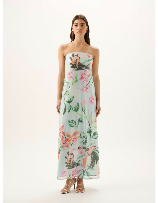 Roame Bianca Strapless Sequin Maxi Dress