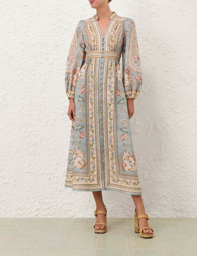 Zimmermann Roselight Plunge Midi Dress