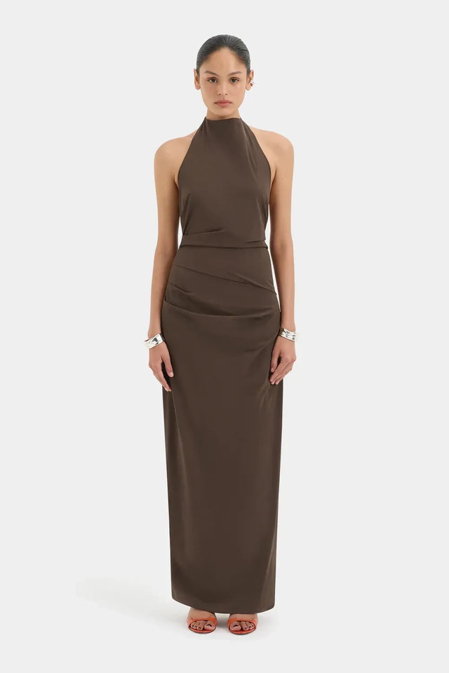 SIR the Label Sol Halter Gown - Mocha