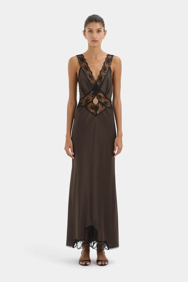 Sir Aries Cut Out Gown in Chocolate