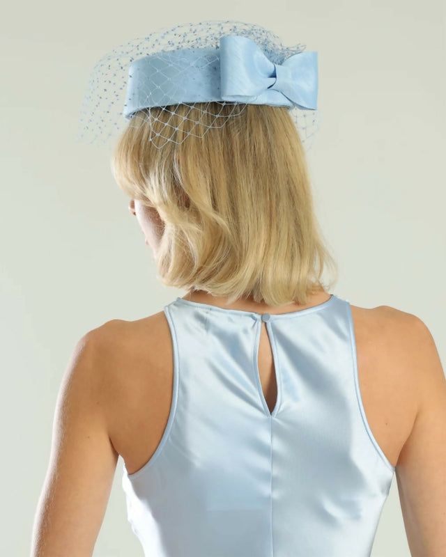 Morgan & Taylor Jacqui Racewear Pillbox Hat - Blue