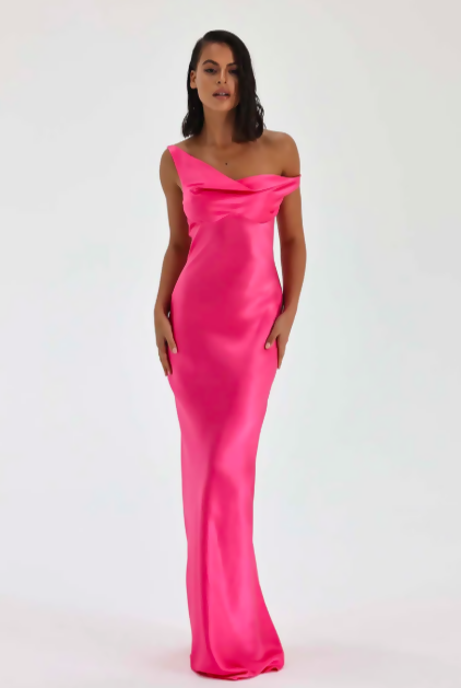 Natalie Rolt Monika Gown Neon Pink Size 8