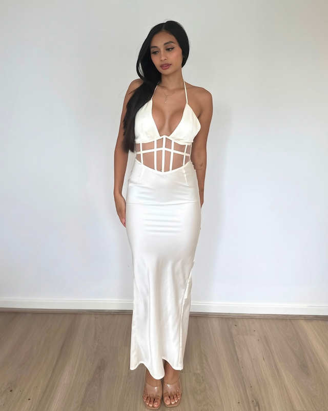 Derma Department Harlow Midi Dress White