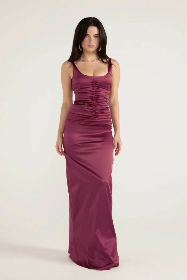 Ance Gria Atlein Gown - Plum