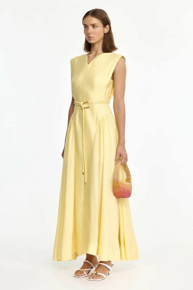 Acler Alvie Maxi Dress Lemon Sorbet