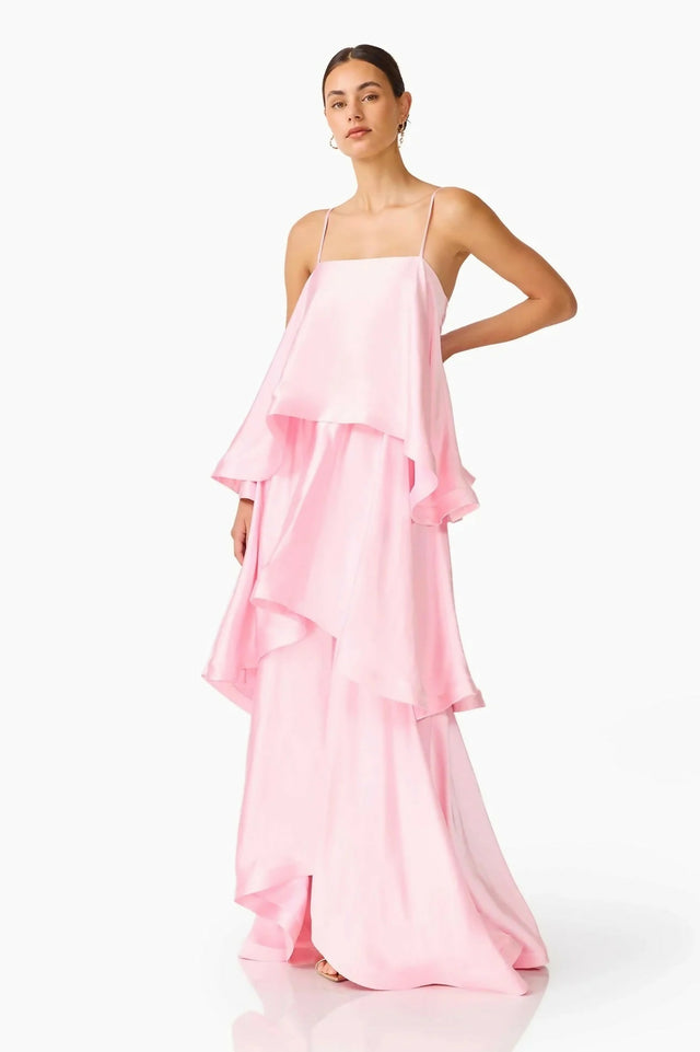 Elliatt Tilly Tiered Maxi Dress in Pale Pink